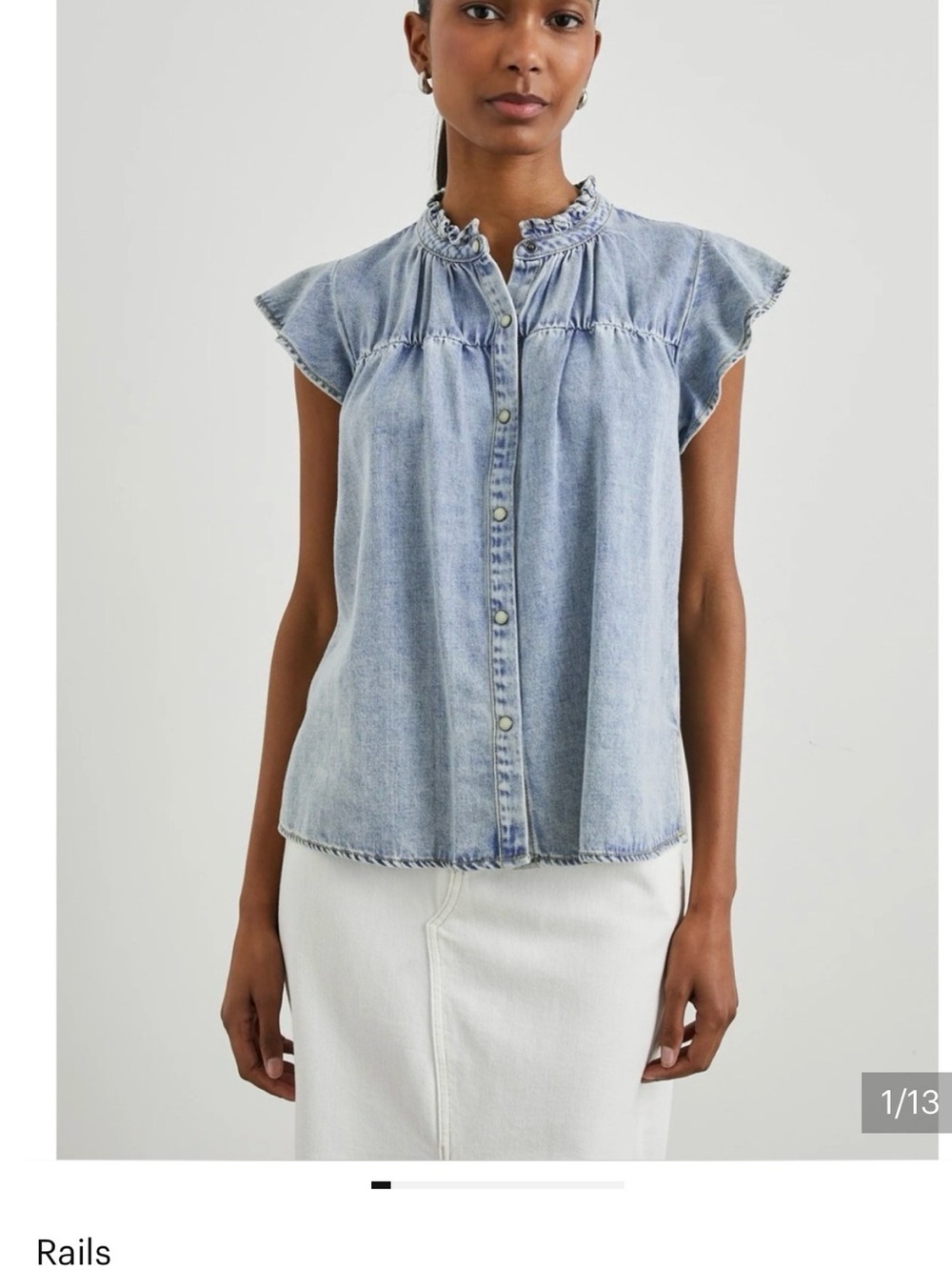 Rails Ruthie Denim Top in Faded Indigo